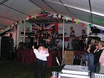 Welney Gala 2004, stage in marquee