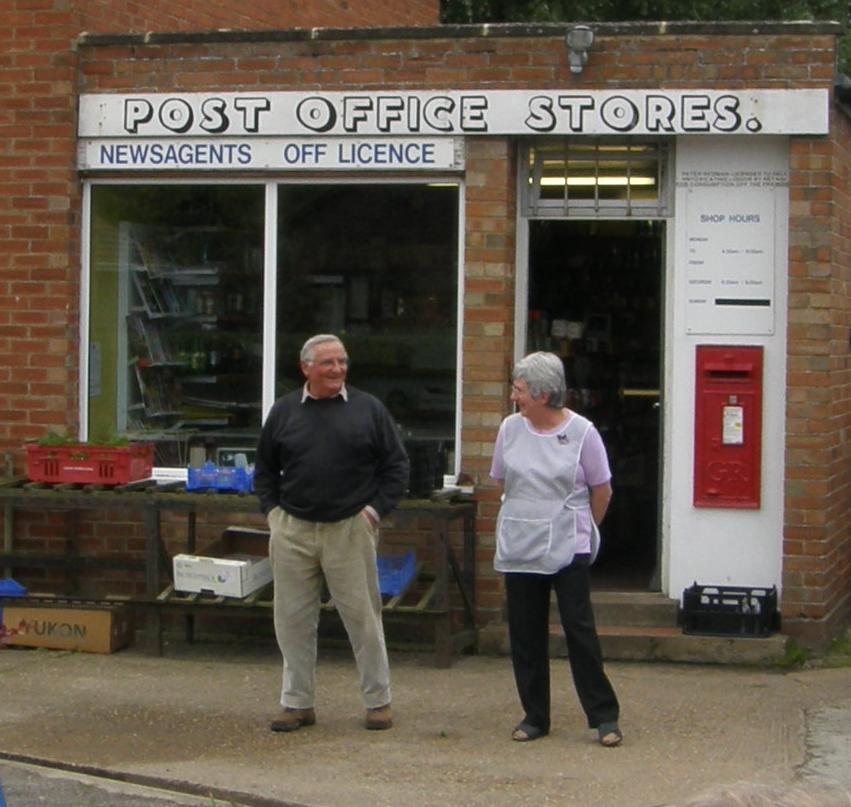 Pete and Wendy outside shop