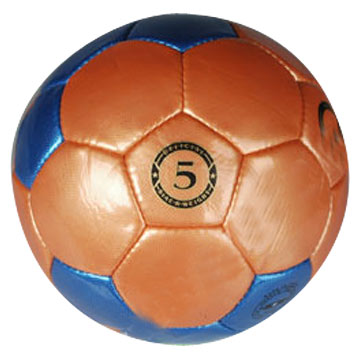 brown and blue ball